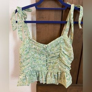 ASTR the label tie strap floral tank